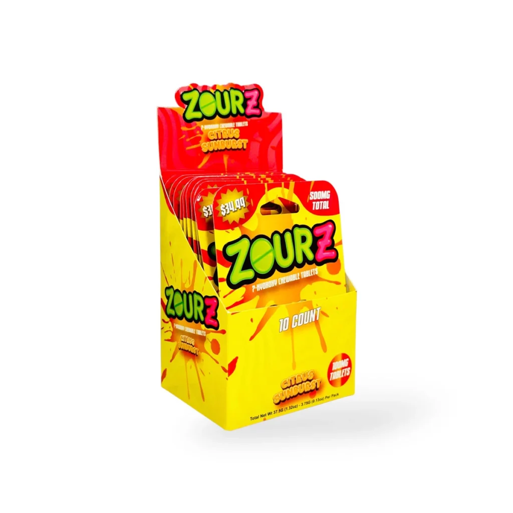 Zourz 7 Hydroxy Chewable Tablet Citrus Sunburst 100mg Per Tablet 5ct Box 54702 1024x1024